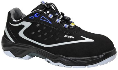 Захисне взуття ELTEN Rusher Low ESD S1, жіноче та чоловіче, текстильне, сталевий піднос, легке, спортивне, розмір 41, чорне, EU 41