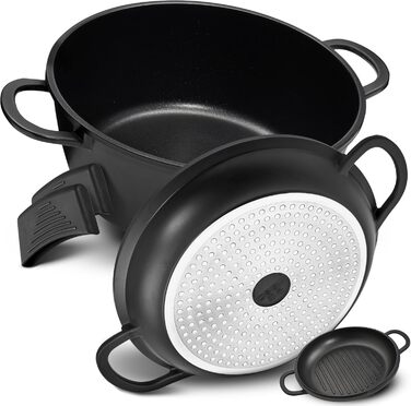 В1 лита алюмінієва сковорода з кришкою підходить для використання в духовці для запікання та тушкування або як сковорода для індук