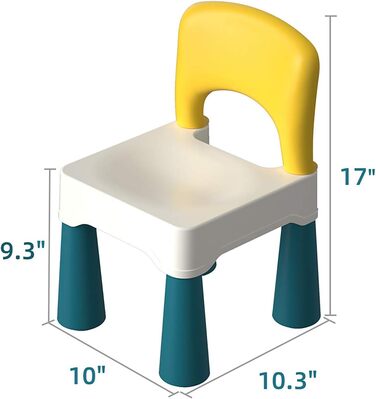 Пластиковий стілець burgkidz з вигнутою спинкою, ідеальне доповнення до дитячого ігрового столу для хлопчиків і дівчаток з будівел