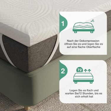 Наматрацник Novilla 80x200 см H2/H3, наматрацник з холодної піни 80x200 заввишки 5 см - протиковзкий, пральний наматрацник для матраців, ліжок з пружинним блоком та гостьових ліжок, сертифікований Oeko-Tex 5 см 80x200 см