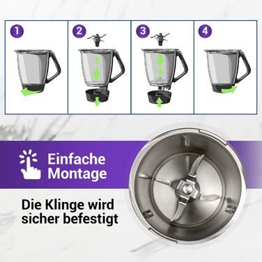 О ks.pro Thermomix Knife TM5 Заміна для Vorwerk Ніж Thermomix TM5 - Ніж Vorwerk Thermomix TM5 Змінний ніж з нержавіючої сталі SUS420 - Аксесуари Thermomix TM5 та запчастини до Thermomix TM5