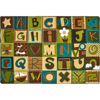 Малюки Алфавітні блоки Дитячий килимок Розмір килимка 4 x 6'