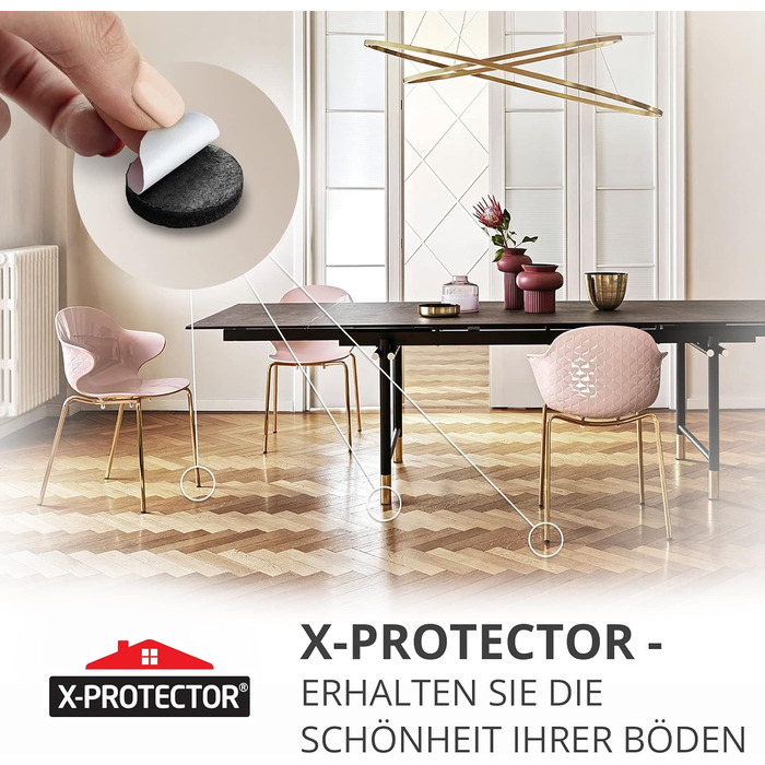 Фетрові накладки для меблів 25 мм, 48 шт., чорні X-Protector
