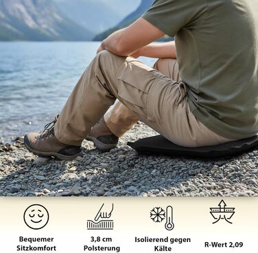 Самонадувальна подушка для сидіння для кемпінгу 40 x 30 x 3,8 см Термоподушка для стадіону Ізоляційний килимок для сидіння на вулиці Надлегкий набір з 2 шт.