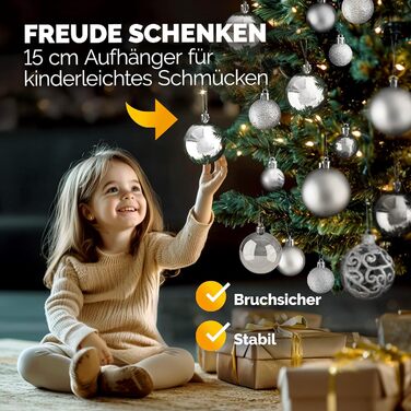 Різдвяні кульки 100 шт срібні Deuba