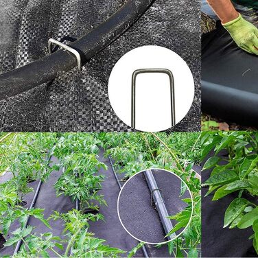 Садові скоби Gardentacker 12-W200, 30,5 см, оцинкована сталь, скоби для ландшафтної тканини