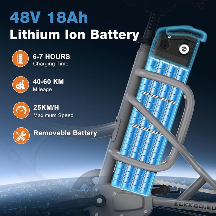 Дюймовий триколісний електровелосипед, знімний акумулятор 48 В 18 Аг, розблокування NFC, передачі вперед і назад, з товстими шинами, фара, вантажний велосипед, вантажопідйомність 200 кг, сірий, 20-