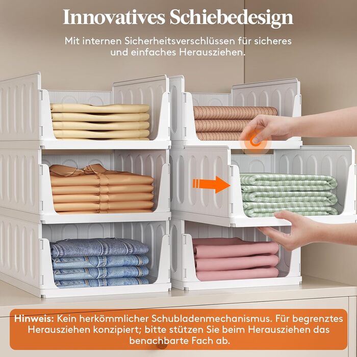 Організатор для гардеробу Lifewit, що штабелюється, висувна шафа, штабелювана коробка для зберігання у ванній кімнаті, кухонній шафі, багатофункціональна система організації, шафа для кемпінгу, 24 л, 5 шт.