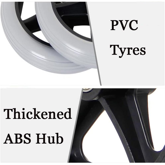 Пара 6-дюймових аксесуарів для інвалідних візків Передні колеса, запасні колеса ходунків, ненадувні тверді речовини