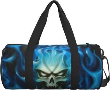 Дорожня сумка зі зміїною шкірою, кругла, великої місткості, легка та міцна, ідеальний подарунок для походів, відпустки, ділових поїздок та іншого, моторошний принт Привид-Череп, універсальний розмір