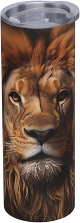 Кухоль з прямою трубочкою, дизайн The Lion&39s Gaze, 590 мл, дорожній кухоль, підходить для кемпінгу, офісу та дому