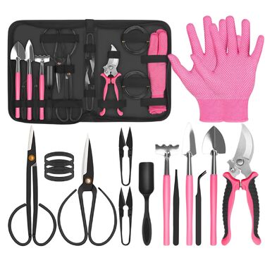 Набір інструментів для бонсай, 16 предметів секатор, ножиці для бонсай, дріт для формування, міні-граблі та лопатка C