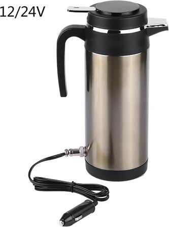 Електричний чайник Qiilu чайник 24V для вантажівки, 1000 ML автомобільний дорожній чайник з нержавіючої сталі чашка швидкого закип