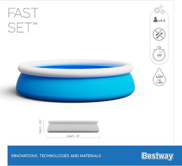 Набір круглих надувних басейнів Bestway Fast Set 3,66 м х 76 см