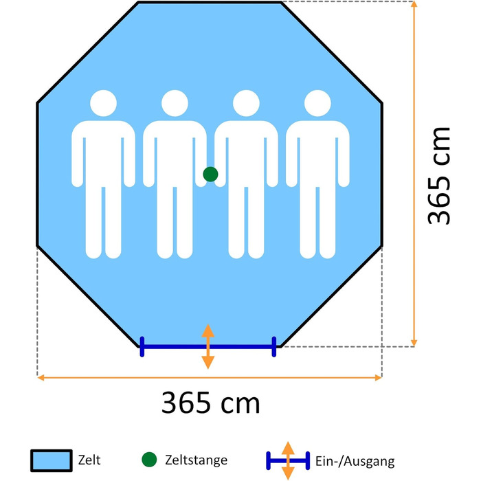 Намет CampFeuer Tipi Tent Spirit для 4 осіб Індіанський намет для кемпінгу, походів, водяний стовп 3000 мм Намет-гребень, намет-піраміда, круглий намет Груповий намет, кемпінговий намет, сімейний намет, коричневий/світло-коричневий