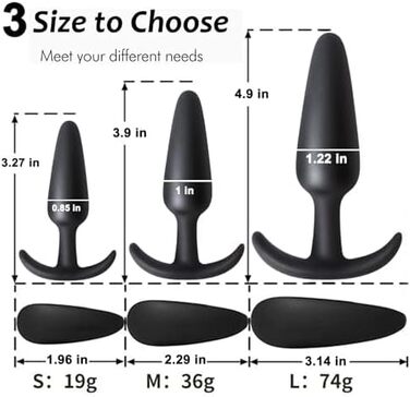 Набір анальних пробок Keyoung, силікон, різні розміри, 3 шт.