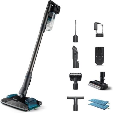 Акумуляторний пилосос 8000 серії Aqua Plus, пилосос та миття, PowerCyclone 12, час роботи до 80 хв, точна світлодіодна насадка, ци