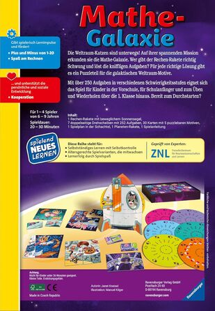 Навчальна гра для дітей, арифметична гра для дітей 6-9 років, для 1-4 гравців, діапазон чисел 1-20, плюс і мінус, 24970 - Math Gal