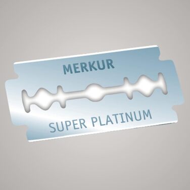 Лезо бритви MERKUR Stainless Steel Super Platinum Silver 910 (10 шт. ) Класичне двостороннє лезо бритви з платиновим покриттям Ідеально підходить для вологого гоління Нержавіюча сталь Зроблено в Німеччині