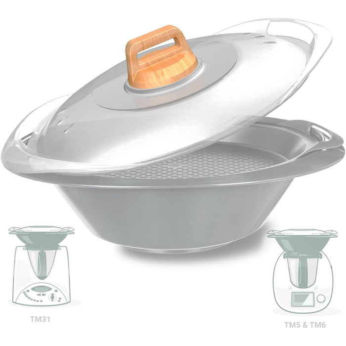 Кришка для Varoma Thermomix TM5 TM6 TM31, Кришка каструлі з термостійкою ручкою, Насадка для пароварки