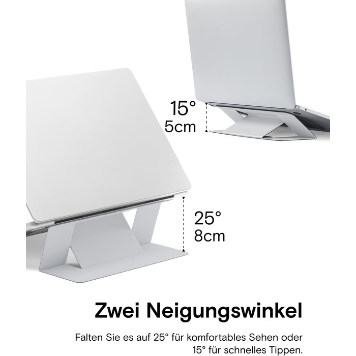 Підставка для ноутбука MOFT, складана підставка для ноутбуків та макбуків з 2 регульованими кутами нахилу, покращує поставу, сумісна з MacBook Air, MacBook Pro 11-16, самоклеюча - Затуманені бухти