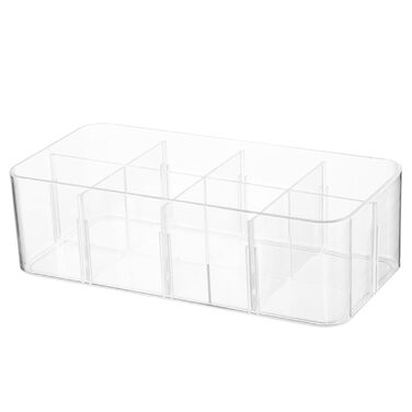 Органайзер для білизни, коробка для зберігання шкарпеток, 8 відділень, прозорий пластик, штабелюваний контейнер для дому, спальні, шафи, організації, матеріал PS, 270 x 130 x