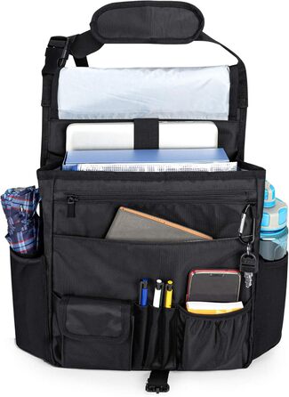 Органайзер на переднє сидіння автомобіля Luxja з чохлом і чохлом для ноутбука, органайзер на сидіння автомобіля з регульованими ре