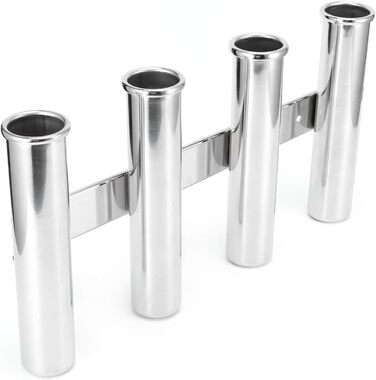 Тримач для вудки KIMISS з 4 трубками з нержавіючої сталі для кріплення на човні та яхті - вертикальне кріплення для безпечної риболовлі в морському середовищі