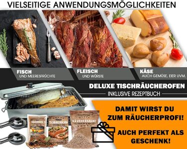 Піч Angel-Berger Deluxe з аксесуарами Коптильня з нержавіючої сталі Коптильня з коптильним борошном Розчин для копчення Інструкції