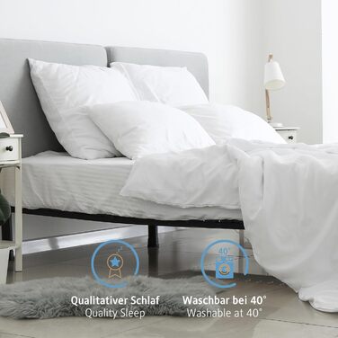 Подушки Komfortec 80x80 см, комплект з 2 шт. , сертифіковані Oeko-TEX, подушки з наповнювачем 1000 г, підходять для алергіків, можна прати, подвійний пакет 80x80 см, класичний