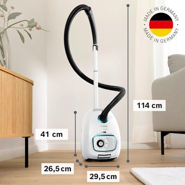 Пилосос Bosch з мішком серії 4 ProHygienic BGD41HYG, ідеально підходить для алергіків, гігієнічний фільтр, 10-річна гарантія на дв