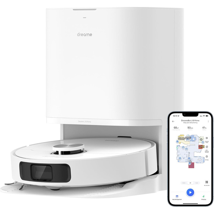 Робот-пилосос і робот-швабра з автоматичною станцією миття швабр, 7-міліметровим підйомом швабри, навігацією LDS, силою всмоктуван