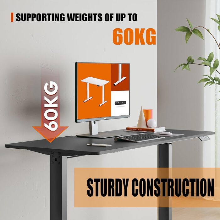 ПОВНИЙ СТІЛЬНИК Стіл з регульованою висотою 110x60 см Електричний стіл стоячи Стіл з регульованою висотою стоячи Стіл сидячи та стоячи з функцією пам&39яті (клен) Білийклен 110 x 60 см