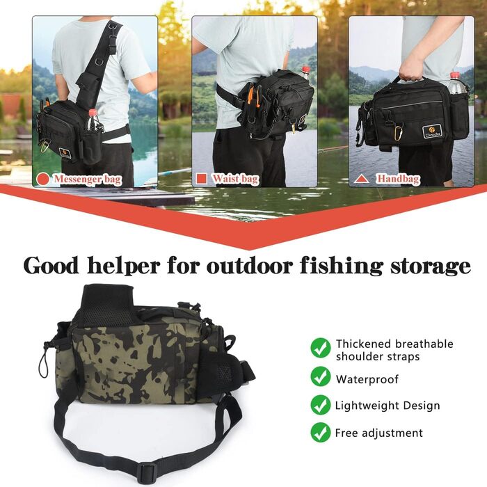 Водонепроникний і зносостійкий рибальський рюкзак для рибальських аксесуарів