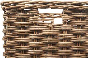 Прямокутний ротанговий кошик Kobolo, сірий колір Kubu, розмір L, 537x30 см, кошик для зберігання та декору, екологічний, універсальний, ідеально підходить для вітальні, дитячої кімнати, кухні, ванної кімнати, для іграшок та організації простору