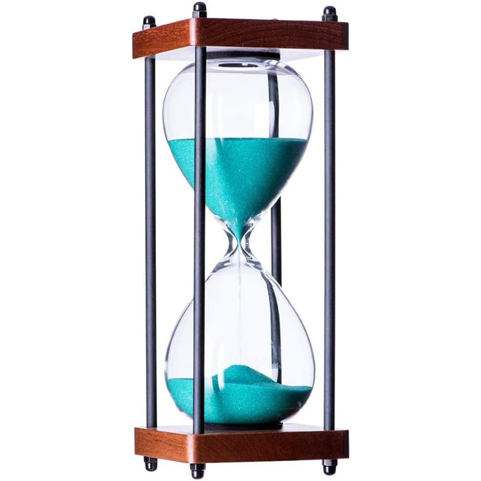 Великий пісочний годинник 60 хвилин Декоративний дерев'яний пісочний стакан (зелений)