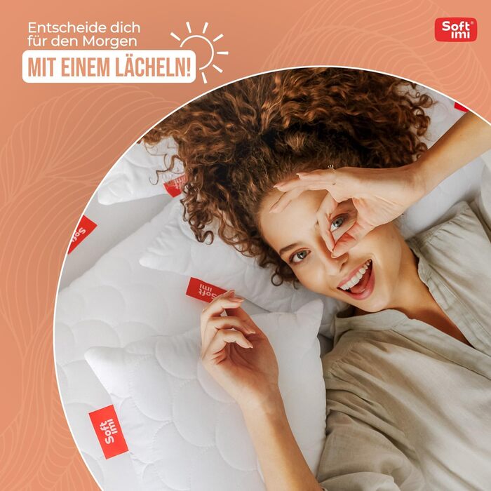 Комплект із 2 стьобаних преміум-подушок, 50x90 см, гіпоалергенний - проти кліщів - без запаху, готовий до використання - регульована жорсткість (комплект із 2 шт., 50x90 см)