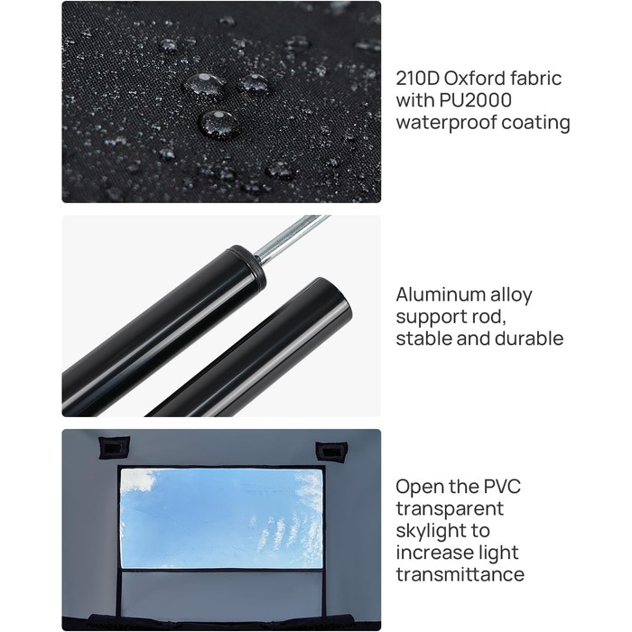 Намет для задньої двері пікапа JOYTUTUS повного розміру, розширювач кузова для пікапів з жорстким або м'яким тентом