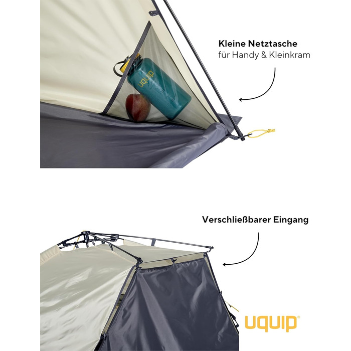 Пляжний намет Uquip Speedy XL Boulder 170 x 115 x 230 см Пляжний намет UPF 50 для захисту від сонця, вітру та дощу Портативний пляжний намет із системою швидкого складання Ідеально підходить для пляжу, кемпінгу та пікніків Sand XL