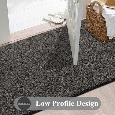 Килимова доріжка 80x200 см, що прається, для передпокою, нековзний килим для пральної машини, для передпокою, кухонна доріжка для вхідної зони, спальні, коридору, чорно-сірого кольору, чорно-сірого кольору, 80 x 200 см