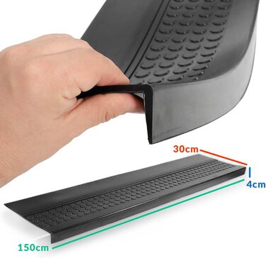 Килимки для сходів гумові зовнішні/внутрішні нековзні сходові килимки чорний розмір 150x30x4cm 150x30x4cm чорний