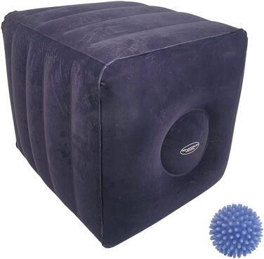 Куб для підняття ніг FabaCare, куб для міжхребцевих дисків з масажним м&39ячем Blue Hedgehog, подушка для розвантаження, підставка для литок, подушка для міжхребцевих дисків, подушка для позиціонування ніг, підставка для ніг для вправ на спину, надувна
