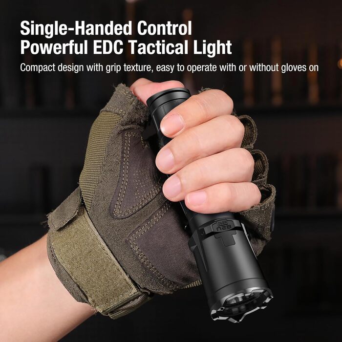 Тактичний ліхтарик Klarus XT11GT Pro Ultimate Control з двома перемикачами, яскравістю 3300 люмен, дальністю променя 380 метрів, водонепроникністю IPX8 для кемпінгу, походів та надзвичайних ситуацій