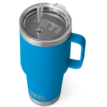 Стаканчик для пиття YETI Rambler з кришкою-трубочкою, синій Big Wave, 1 л