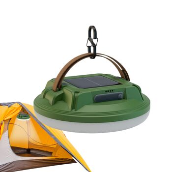 Сонячний ліхтар для намету світлодіодний, 15 x 5 см, ліхтар-перезарядка, водонепроникний, 4-режимний, з гачком, портативний вуличний світильник для кемпінгу, походів, риболовлі, відключення електроенергії, зелений