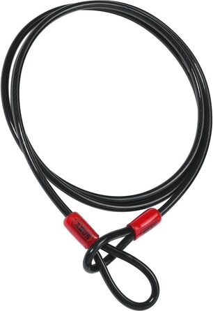 Трос ABUS Cobra 8 Loop - сталевий трос із пластиковим покриттям - захисний для велосипедних та мотоциклетних аксесуарів - довжина 2,5 метра, товщина 8 мм, чорний, 250 см