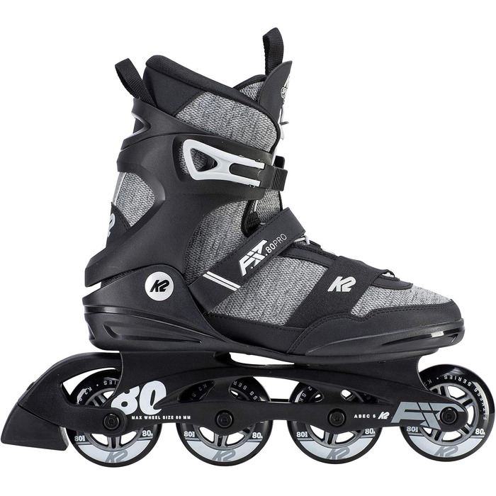 Чоловічі роликові ковзани F.I.T. 80 PRO чорно-сірі EU 46 (UK 11 / US 12), 2 Skates