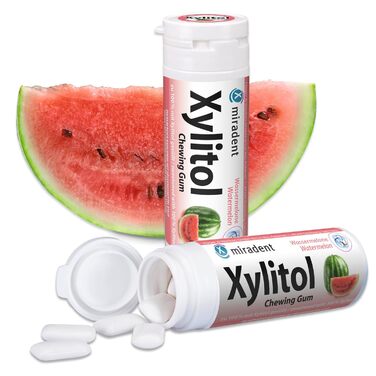 Жувальна гумка miradent Xylitol Dental Care кавун– 12 шт.