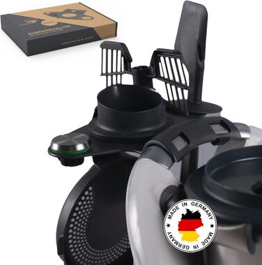 Тримач STERNEKOCH для аксесуарів Thermomix - ВКЛЮЧАЮЧИ ЕЛЕКТРОННУ КНИГУ - Зроблено в Німеччині - Місце для 5 аксесуарів - Підходить для TM5 і TM6 - Нарешті створюйте порядок (антрацит)