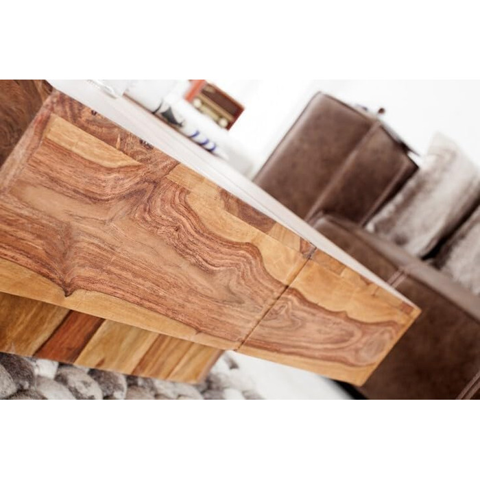 Дизайнерський журнальний столик з масиву дерева, болт, 70 см, оздоблення під камінь шишам, ручна робота